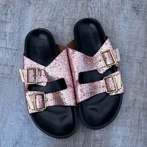 Givenchy Pink glitter sandals slides buckle 39